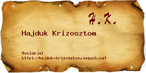 Hajduk Krizosztom névjegykártya